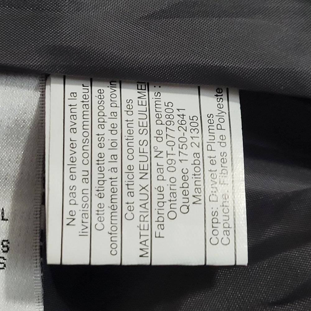 Via Spiga Swirl Down Charcoal Puffer Coat Size M Full Zip Hooded Long Quilted - Picture 8 of 8